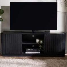 Julian Bowen Louis Fluted TV Unit - Black Julian Bowen Louis Fluted TV Unit - Black