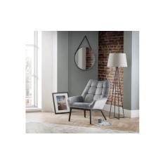 Julian Bowen Lucerne Velvet Chair - Grey Julian Bowen Lucerne Velvet Chair - Grey