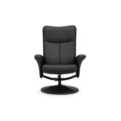 Julian Bowen Lugano Recliner & Stool With Covered Base - Black Julian Bowen Lugano Recliner & Stool With Covered Base - Black