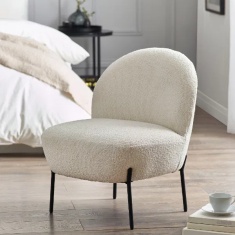 Julian Bowen Lulu Boucle Accent Chair - Ivory Julian Bowen Lulu Boucle Accent Chair - Ivory