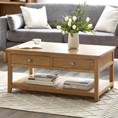 Julian Bowen Mallory Coffee Table With 2 Drawers - Brown Julian Bowen Mallory Coffee Table With 2 Drawers - Brown