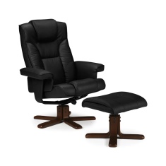 Julian Bowen Malmo Swivel Recliner & Stool Black Julian Bowen Malmo Swivel Recliner & Stool Black