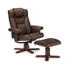 Julian Bowen Malmo Swivel Recliner & Stool Brown Julian Bowen Malmo Swivel Recliner & Stool Brown
