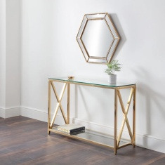 Julian Bowen Miami Console Table - Gold Julian Bowen Miami Console Table - Gold