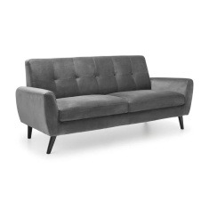 Julian Bowen Monza 3 Seater Sofa - Dark Grey Velvet Julian Bowen Monza 3 Seater Sofa - Dark Grey Velvet