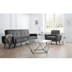 Julian Bowen Monza Chair - Dark Grey Velvet Julian Bowen Monza Chair - Dark Grey Velvet