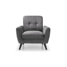Julian Bowen Monza Chair - Dark Grey Velvet Julian Bowen Monza Chair - Dark Grey Velvet
