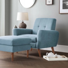 Julian Bowen Monza Compact Retro Chair - Blue Julian Bowen Monza Compact Retro Chair - Blue