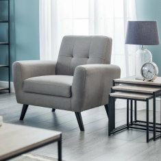 Julian Bowen Monza Compact Retro Chair - Grey Julian Bowen Monza Compact Retro Chair - Grey