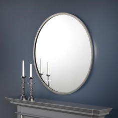 Julian Bowen Octave Round Pewter Wall Mirror Julian Bowen Octave Round Pewter Wall Mirror