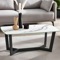 Julian Bowen Olympus Coffee Table - White Marble Julian Bowen Olympus Coffee Table - White Marble