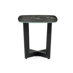 Julian Bowen Olympus Square Lamp Table - Black Marble Julian Bowen Olympus Square Lamp Table - Black Marble