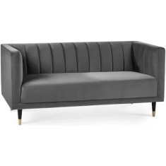 Julian Bowen Salma Scalloped Back 2 Seater - Grey Julian Bowen Salma Scalloped Back 2 Seater - Grey