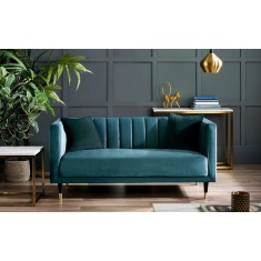 Julian Bowen Salma Scalloped Back 2 Seater - Teal Julian Bowen Salma Scalloped Back 2 Seater - Teal