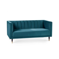Julian Bowen Salma Scalloped Back 2 Seater - Teal Julian Bowen Salma Scalloped Back 2 Seater - Teal