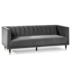 Julian Bowen Salma Scalloped Back 3 Seater- Grey Julian Bowen Salma Scalloped Back 3 Seater- Grey
