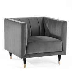Julian Bowen Salma Scalloped Back Chair - Grey Julian Bowen Salma Scalloped Back Chair - Grey