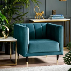 Julian Bowen Salma Scalloped Back Chair - Teal Julian Bowen Salma Scalloped Back Chair - Teal
