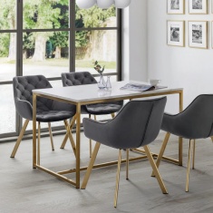 Julian Bowen Scala Dining Table - Gold Julian Bowen Scala Dining Table - Gold