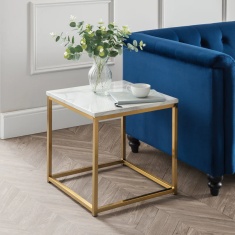 Julian Bowen Scala Square Lamp Table - Gold Julian Bowen Scala Square Lamp Table - Gold