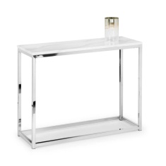 Julian Bowen Scala Marble Top Console Table - Silver Julian Bowen Scala Marble Top Console Table - Silver