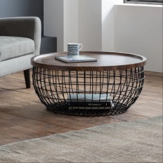 Julian Bowen Smithson Round Storage Coffee Table Julian Bowen Smithson Round Storage Coffee Table