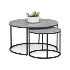 Julian Bowen Staten Round Concrete Round Nesting Coffee Table Julian Bowen Staten Round Concrete Round Nesting Coffee Table
