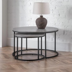 Julian Bowen Staten Round Concrete Round Nesting Coffee Table Julian Bowen Staten Round Concrete Round Nesting Coffee Table