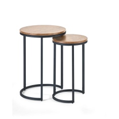 Julian Bowen Tribeca Round Nesting Side Tables Sonoma Oak Julian Bowen Tribeca Round Nesting Side Tables Sonoma Oak