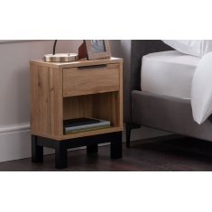 Julian Bowen Bali 1 Drawer Bedside - Light Oak Julian Bowen Bali 1 Drawer Bedside - Light Oak