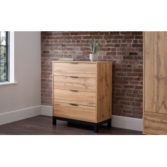 Julian Bowen Bali 4 Drawer Chest - Light Oak Julian Bowen Bali 4 Drawer Chest - Light Oak