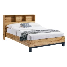 Julian Bowen Bali Bedframe with Bookcase Headboard - Light Oak Julian Bowen Bali Bedframe with Bookcase Headboard - Light Oak