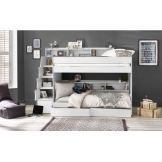 Julian Bowen Camelot Bunk Bed with Staircase - White Julian Bowen Camelot Bunk Bed with Staircase - White