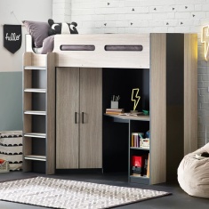 Julian Bowen Hercules High Sleeper - Woodgrain & Anthracite Julian Bowen Hercules High Sleeper - Woodgrain & Anthracite