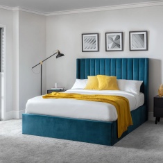 Julian Bowen Langham Scalloped Headboard Storage Bed - Teal Julian Bowen Langham Scalloped Headboard Storage Bed - Teal