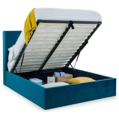 Julian Bowen Langham Scalloped Headboard Storage Bed - Teal Julian Bowen Langham Scalloped Headboard Storage Bed - Teal