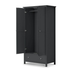 Julian Bowen Maine 2 Door Combination Wardrobe - Anthracite Julian Bowen Maine 2 Door Combination Wardrobe - Anthracite