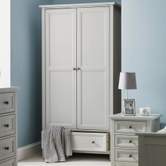 Julian Bowen Maine 2 Door Combination Wardrobe - Dove Grey Julian Bowen Maine 2 Door Combination Wardrobe - Dove Grey