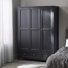 Julian Bowen Maine 3 Door Combination Wardrobe - Anthracite Julian Bowen Maine 3 Door Combination Wardrobe - Anthracite