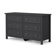 Julian Bowen Maine 6 Drawer Wide Chest - Anthracite Julian Bowen Maine 6 Drawer Wide Chest - Anthracite