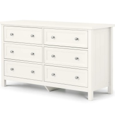 Julian Bowen Maine 6 Drawer Wide Chest - Surf White Julian Bowen Maine 6 Drawer Wide Chest - Surf White