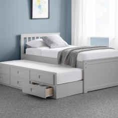 Julian Bowen Maisie Bed With Underbed & Drawers - Dove Grey Julian Bowen Maisie Bed With Underbed & Drawers - Dove Grey