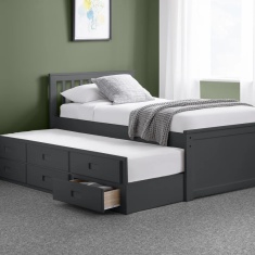 Julian Bowen Maisie Bed With Underbed & Drawers - Anthracite Julian Bowen Maisie Bed With Underbed & Drawers - Anthracite