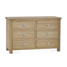 Julian Bowen Memphis 6 Drawer Wide Chest - Limed Oak Julian Bowen Memphis 6 Drawer Wide Chest - Limed Oak