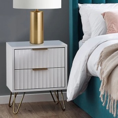 Julian Bowen Murano 2 Drawer Bedside - Matt White Julian Bowen Murano 2 Drawer Bedside - Matt White