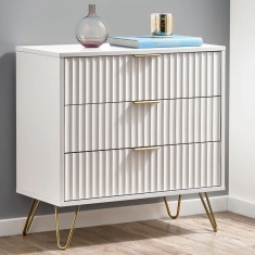 Julian Bowen Murano 3 Drawer Chest - Matt White Julian Bowen Murano 3 Drawer Chest - Matt White