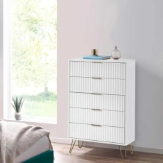 Julian Bowen Murano 5 Drawer Chest - Matt White Julian Bowen Murano 5 Drawer Chest - Matt White