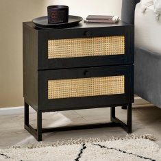 Julian Bowen Padstow 2 Drawer Bedside - Black Julian Bowen Padstow 2 Drawer Bedside - Black