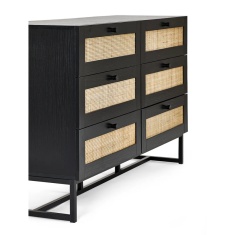 Julian Bowen Padstow 6 Drawer Chest - Black Julian Bowen Padstow 6 Drawer Chest - Black