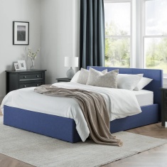 Julian Bowen Rialto Lift Up Storage Bed - Dark Blue Linen Julian Bowen Rialto Lift Up Storage Bed - Dark Blue Linen